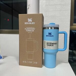 Stanley blue thermos cup